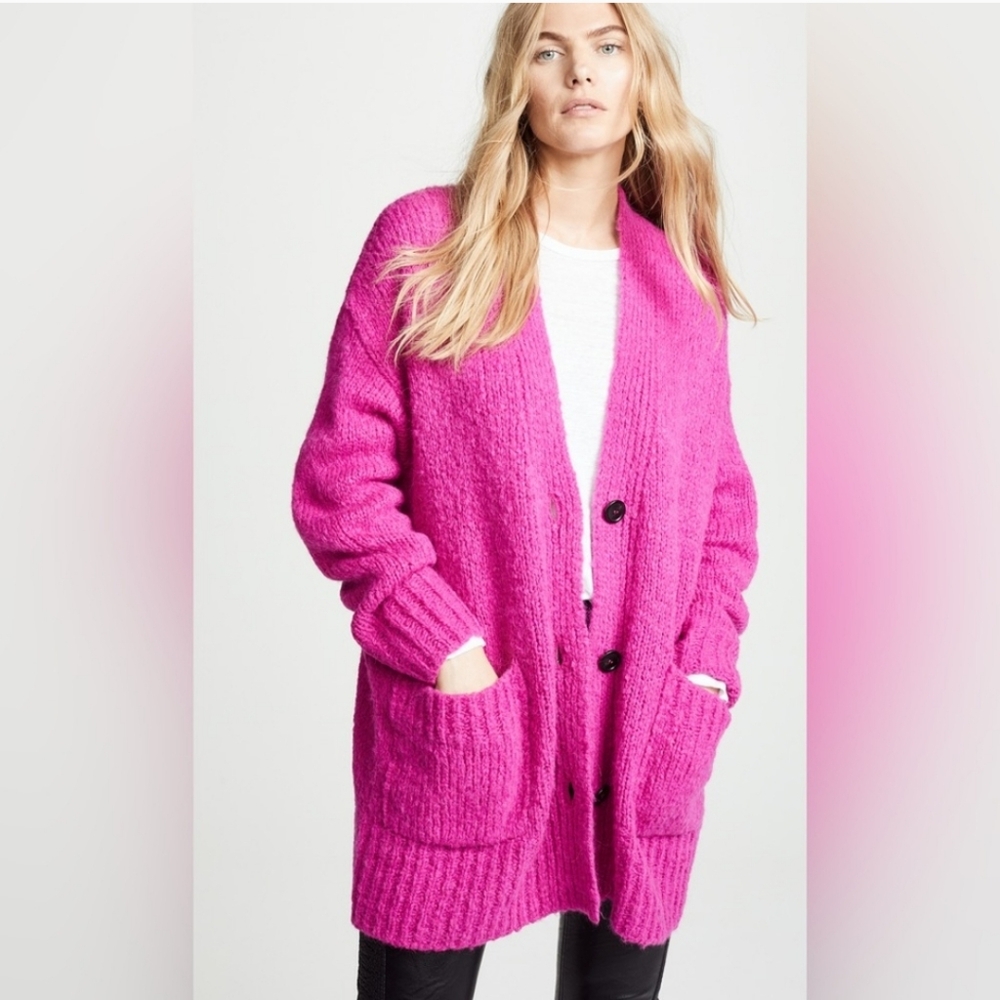 Isabel Etoile Marant Italian Alpaca Wool Sadlery Oversized Cardigan Sweater 40/L